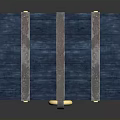 Blue Wooden Chest With Metal Straps And Golden Ring Handle Design