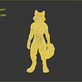 Mythical Anthropomorphic Werewolf 3D Model With Furry Texture And Standing Pose