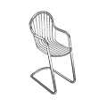 Modern Leisure Chair With Metal Frame Striped Design And Light Shadow Effect