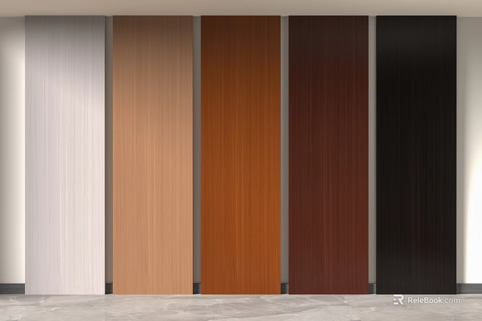 Various Wood Grain Wall Panels in Different Colors for Interior Design 3d model