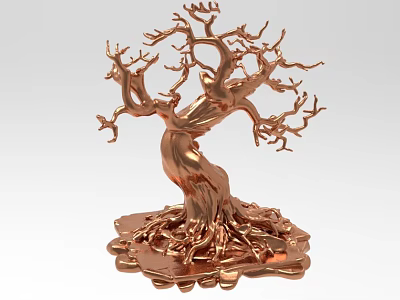Unique Copper Tree Shaped Decorative Ornament Set For Home Decoration 3d model