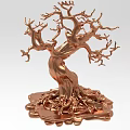 Unique Copper Tree Shaped Decorative Ornament Set For Home Decoration