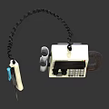 Portable Medical Device With Display Screen Buttons Probe And Coiled Cable