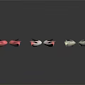 Decorative Wings In Different Colors With Pink White And Blue Eye Design