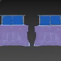 Modern Double Bed Setup With Tufted Headboard Gray Textured Bedding And Plush Pillows