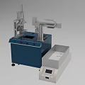 Industrial Equipment With Blue Main Body Mechanical Arm And White Control Unit