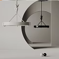 Sleek Modern Pendant Light Design With Black And White Round Shade And Metal Hanging Frame