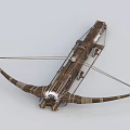 Traditional Wooden Crossbow Weapon With Detailed Metal Components And Bowstring Structure