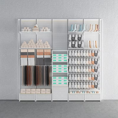 Modern Shelf Garment Wall Panel 3d model