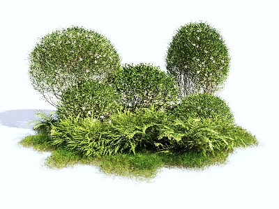 Modern Shrubs Green Planting Shrubs Plants Pile Landscape Trees 3d model