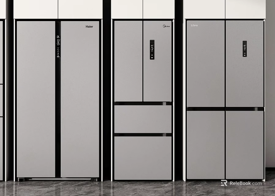 Modern Home Refrigerators With Sleek Design And Multiple Door Styles For Kitchen Use 3d model