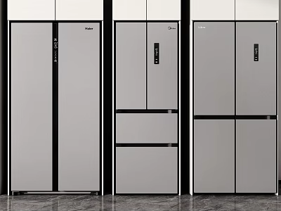 Modern Home Refrigerators With Sleek Design And Multiple Door Styles For Kitchen Use 3d model