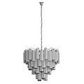 Elegant Modern Layered Chandelier With Green Gradient Glass Columns Design