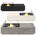 Modern Fireplace Designs in Black White and Gray with Flames