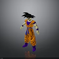 Anime Character Costume With Orange Outfit Purple Pants Blue Belt And Black Hair