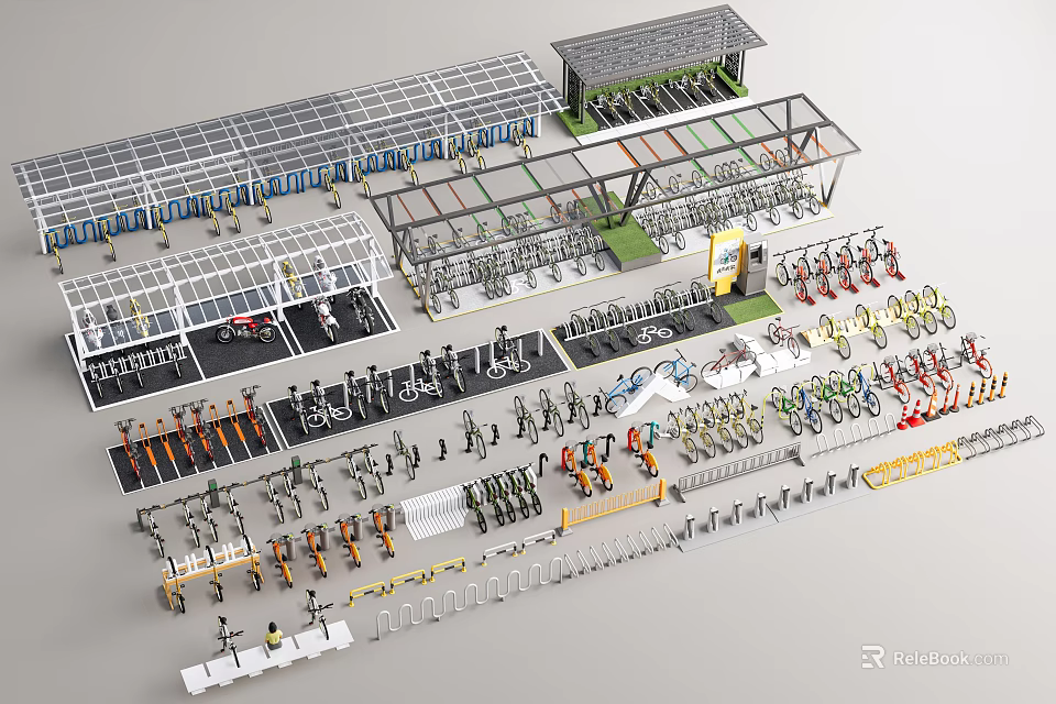 Modern Multi Level Parking Lot With Multiple Car Spaces And Vehicle Parking Facilities 3d model 