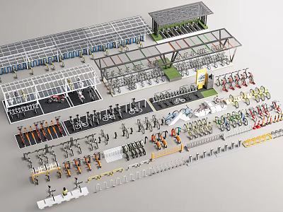 Modern Multi Level Parking Lot With Multiple Car Spaces And Vehicle Parking Facilities 3d model