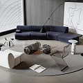 Modern sofa coffee table combination 3d model