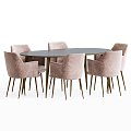 Modern Table and Chair Combination West Ulm Finley Wing Arden Oval 3d model