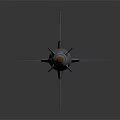 Military Missile 3D Model With White Body Red Markings Tail Fins And Orange Warhead