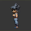 Decorative Anime Character Figurine With Blue Hair Red Belt Standing Pose For Home Decoration