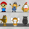 Assorted Colorful Character Dolls Including Minion Smiley Chicken Cat And Owl