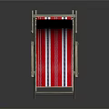 Red And White Striped Deck Chair With Metal Frame For Outdoor Furniture Use