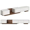 Modern White Wall Mounted TV Cabinets With Floating Design And Storage Drawers