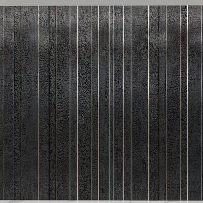 Stylish Animal Wall Decor With Dark Striped Vertical Lines And Textured Surface 3d model