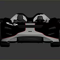 Black Open Top Sports Car With White Stripes Number 4 Sleek Modern Design