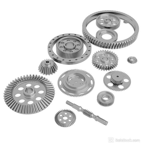 Durable Metal Hardware Tools Featuring Various Gears And Mechanical Parts For Engineering 3d model 