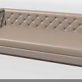 Modern Beige Three Seater Sofa With Diamond Tufted Upholstery And Elegant Design 3d model