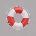 Amusement Park Playground Equipment Red And White Circular Safety Flotation Ring