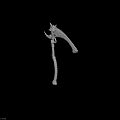 Detailed Skeletal Scythe Fantasy Weapon 3D Model With Green Glowing Accents And Spiked Design