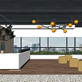 Modern Front Desk Front Desk Lobby Leisure Area 3d model