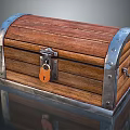 Vintage Wooden Storage Chest With Metal Trim And Lockable Design For Home Use