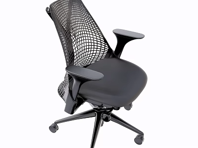 Ergonomic Office Chair with Mesh Back Black Seat Armrests and Casters 3d model