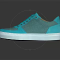 Turquoise Casual Shoes With Mesh Fabric Upper And White Sole Lace Up Design