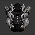 Futuristic Black And Silver Motorcycle With Metallic Exhaust And Leather Seat