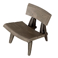 Recycled Silent Wind Leisure Chair Solid Wood Leisure Chair Single Chair Chair 3d model