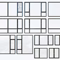 Modern Casement Windows Featuring Various Residential Design Styles And Frames 3d model