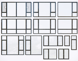 Modern casement window 3d model