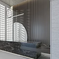 New Chinese Hall Front Desk Lobby Background Wall 3d model