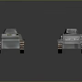 Two Gray Military Tanks With Cross Insignia And Metal Tracks On Dark Background