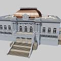 Historic Architecture Featuring Copper Dome White Walls Arched Windows And Stone Steps
