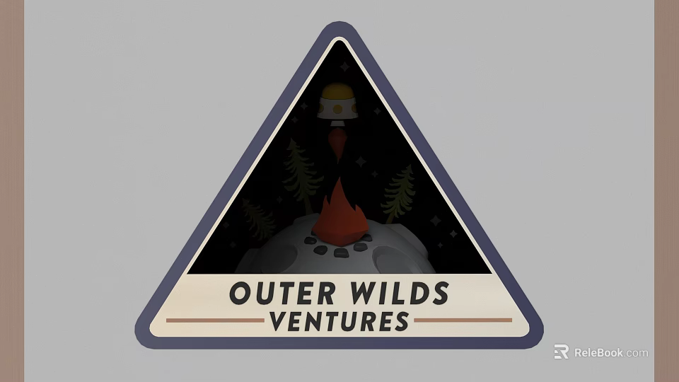 Outer Wilds Ventures Cosmic Adventure With Rocket Campfire Trees And Planet 3d model 