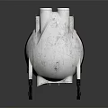 White Spherical Mechanical Creature With Black Components And 166 Marking