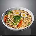 Delicious Ramen Bowl With Soft Boiled Eggs Green Onions And Carrot Slices
