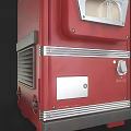 Red Commercial Vending Machines With Sweet Water Signage And Display Shelves For Beverage Dispensing