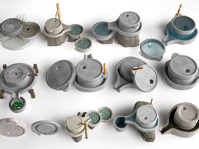 Chinese-style Mill Stone Groove Country Sick 3d model Chinese-style Mill Stone Groove Country Sick 3d model